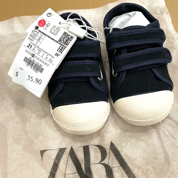 NWT Zara Baby Leather Sneakers size 5.5 - Picture 9 of 9